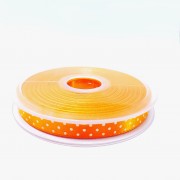 Nastro di Raso a Pois - Arancione 10 mm